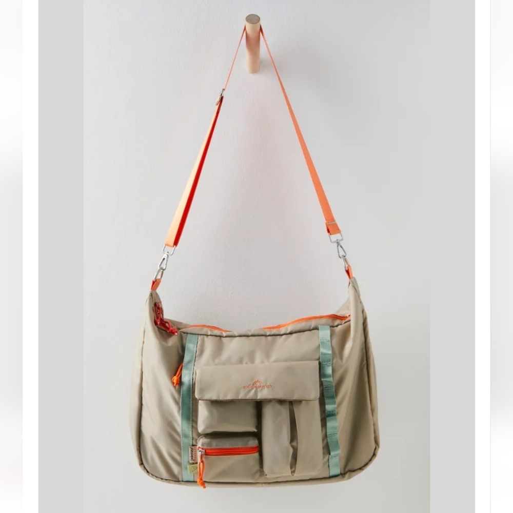 Free People Tan and Orange Bag